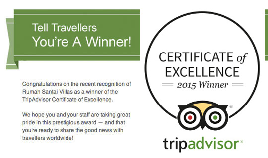 Rumah Santai Villas - Luxury legina Villas, as awinner of the TripAdvisor Certificate of exellence